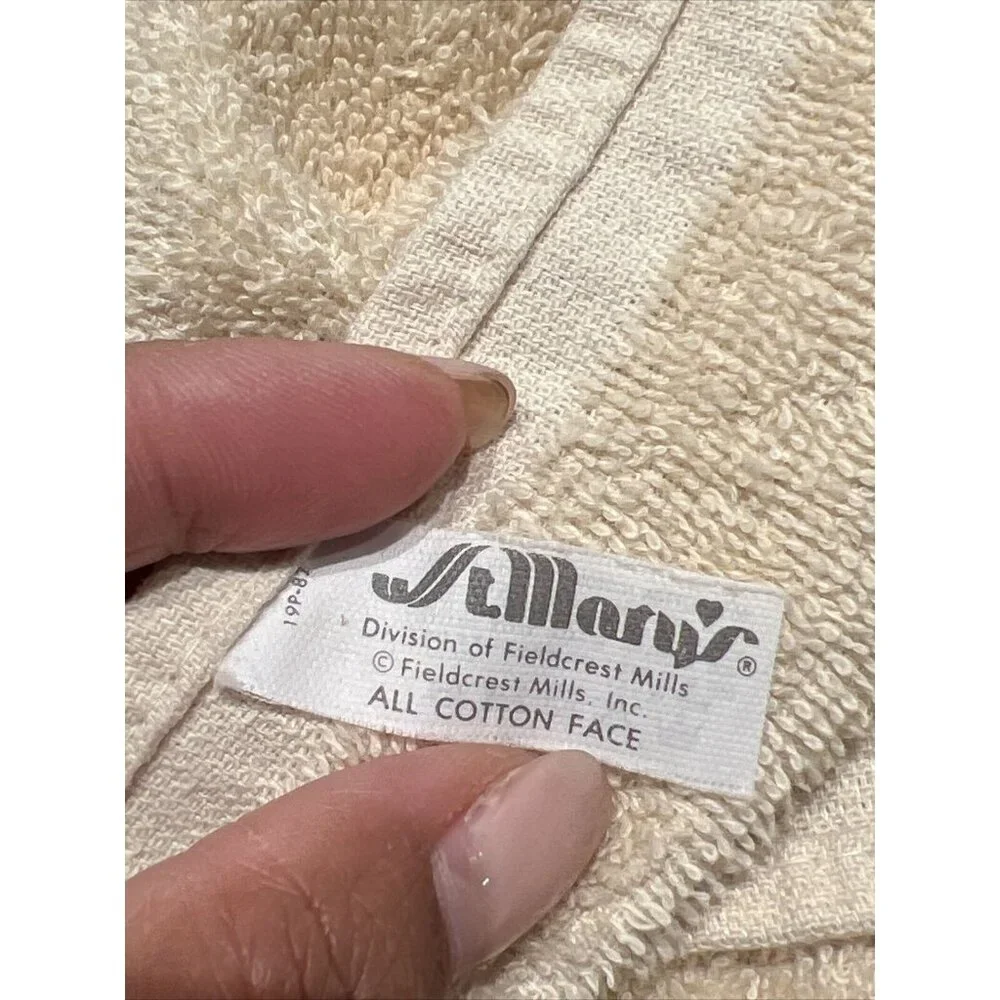 Vtg St Marys fieldcrest Cotton‎ blend Brown Set of 3 Bath Towels & Hand Towel
